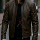 Brock Coffee Brown Racer Leather Jacket For Men (SF558)