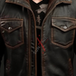 Real Sheepskin Dark Brown Bomber Leather Jacket 