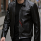 Viktor Black Racer Leather Jacket For Men (SF572)