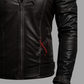 Dodge Sheepskin Black Cafe Racer Leather Jacket For Men (SF536)