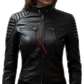 Dodge Sheepskin Quilted Black Leather Jacket For Women