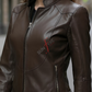 Racer Leather Jacket For Women Real Sheepskin 