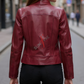 Cafe Racer Distressed Burgundy Leather Jacket (SF154)