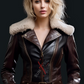 Real Sheepskin Two Tone Belted Shearling Motorcycle Leather Jacket For Women