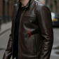 Viktor Coffee Brown Racer Leather Jacket For Men (SF569)