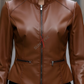 Brown Original Racer Leather Jacket For Women 