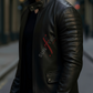 Pacino Black Leather Coat For Men (SF122)
