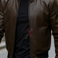 Daniel Coffee Brown Bomber Leather Jacket For Men (SF619)