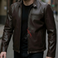 Viktor Coffee Brown Racer Leather Jacket For Men (SF569)