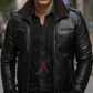 Brandon Black Bomber Leather Jacket For Men (SF541)