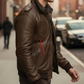 Brandon Coffee Brown Bomber Leather Jacket For Men (SF603)