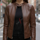 Brown Leather Jacket For Women Real Sheepskin (SF370)