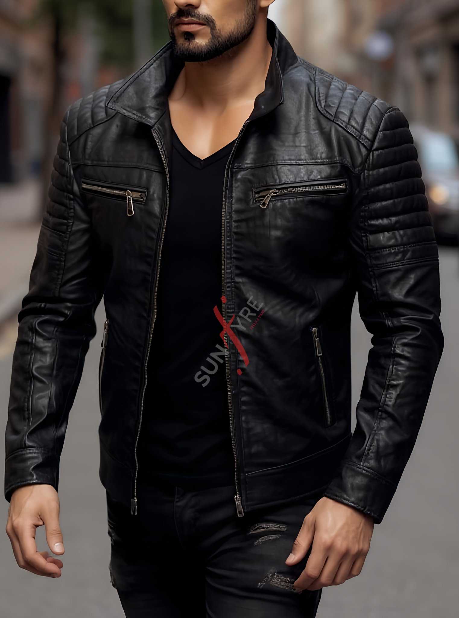 Cafe Racer Vintage style Brown Distressed Leather Jacket For Men (SF579)