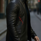 Pacino Black Leather Coat For Men (SF122)