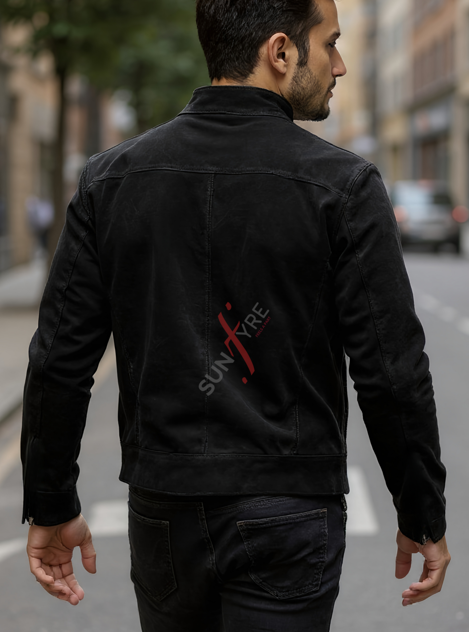 Ethan Black Bomber Leather Jacket For Men (SF540)