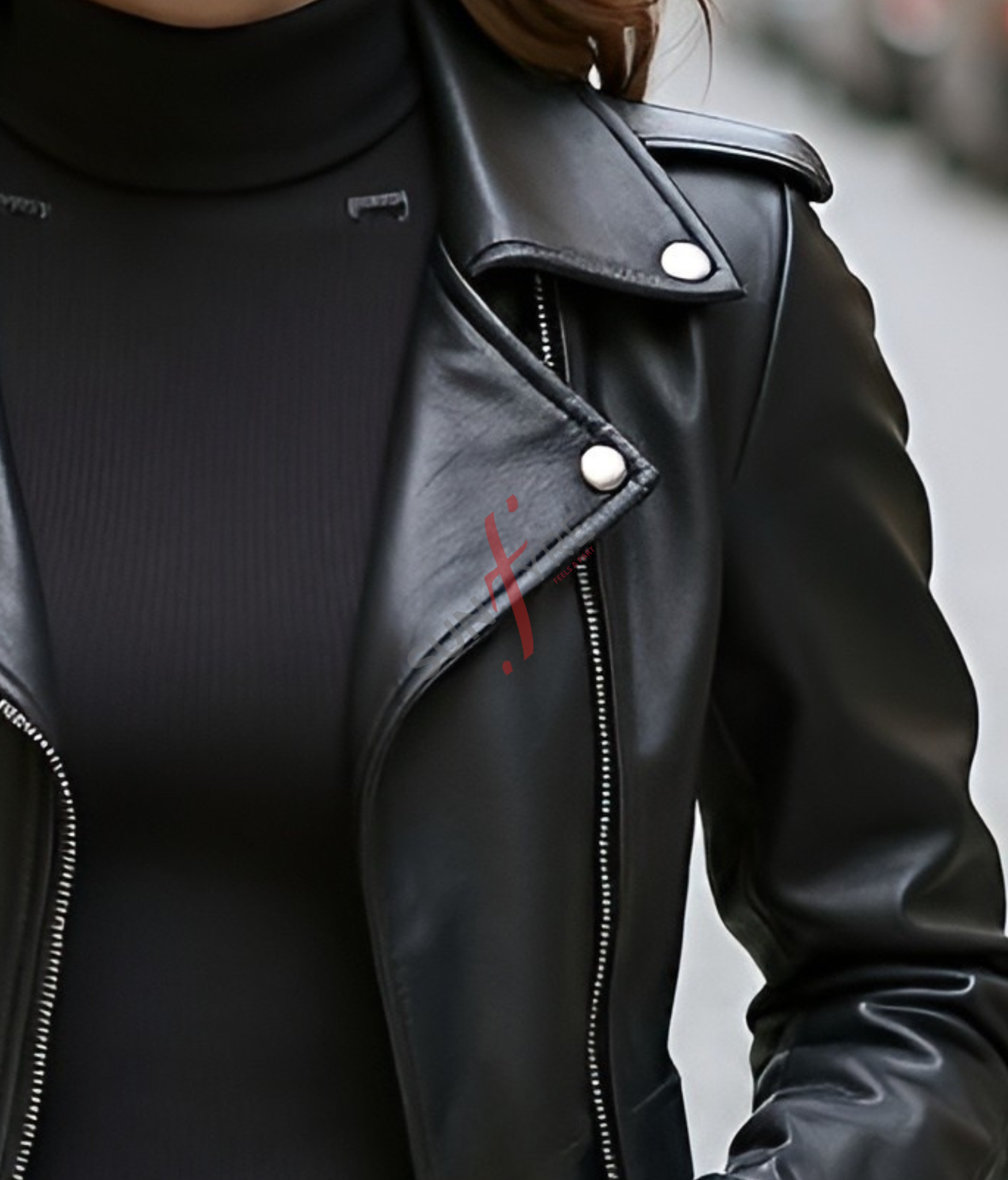 Black Sheepskin Leather Jacket For Women 