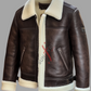 Original Sheepskin Brown Shearling Leather Jacket For Men