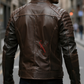 Rock Brown quilted Leather Jacket For Men (SF585)