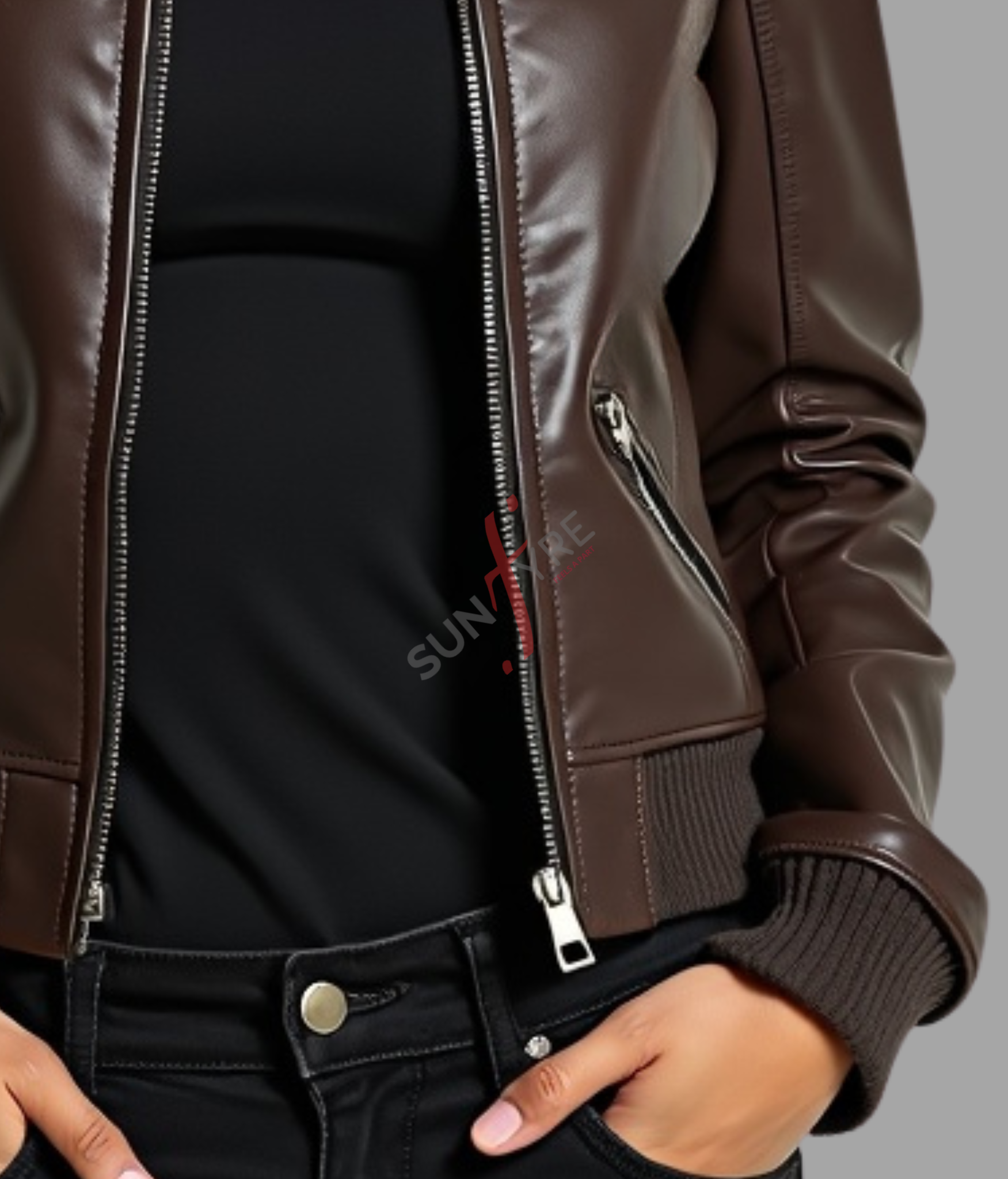 Bomber Leather Jacket For Women 