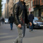 Brasca Black Leather Blazer Jacket For Men (SF596)