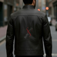 Brock Racer Matte Black Leather Jacket For Men (SF580)