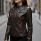 Dark Brown Leather Jacket for Women 