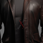 Distressed Brown Leather Blazer For Men Real Sheepskin (SF537)