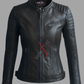 Cafe Racer Lambskin Black Leather Jacket For Women