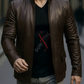 Brasca Dark Brown Leather Blazer Jacket For Men (SF546)