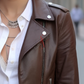 Dark Brown Leather Jacket For Women