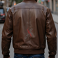 Original Dark Brown Bomber Leather Jacket For Men (SF698)