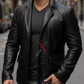 Original Sheepskin Black Body Fit Leather Blazer For Men (SF591)