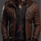 Brown men’s leather jacket 