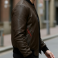 Daniel Coffee Brown Bomber Leather Jacket For Men (SF619)