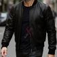 Daniel Matte Black Bomber Leather Jacket For Men (SF526)
