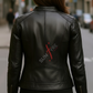 Jasmine Black Racer Leather Jacket For Women 