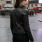 Naomi Black Leather Biker Jacket For Women (SF321)