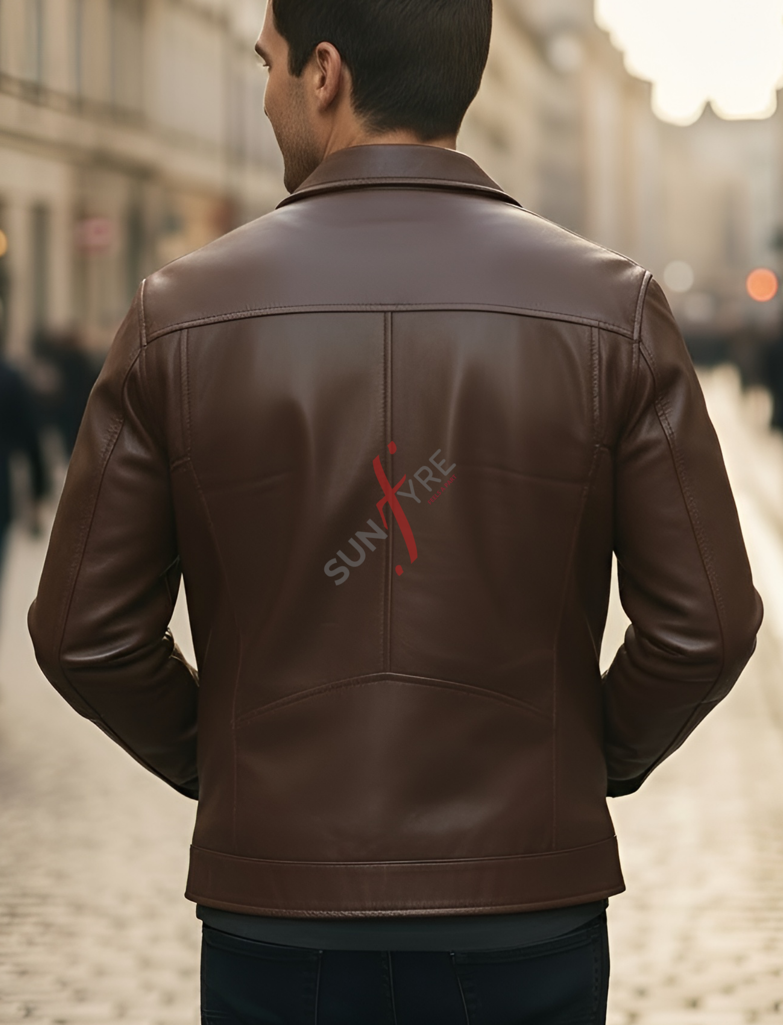 Rickon Brown Leather Jacket For Men (SF114) 