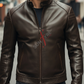 Aventis Brown Classic Biker Leather Jacket For Men (SF615)