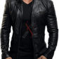 Real Sheepskin Black Leather Blazer For Men