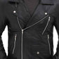  Black Motorcycle Leather Jacket For Men