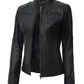 Dodge Lambskin Black Leather Jacket For Women