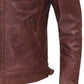 Brown Leather Biker Jacket For Men