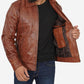 Vintage Lambskin Distressed Brown Leather Jacket 
