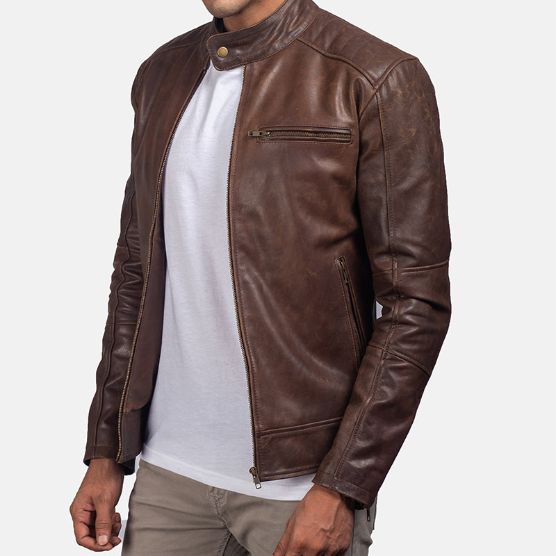 Original Sheepskin Brown Iconic Leather Jacket For Men