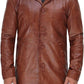 Lambskin Tan Leather Car Coat For Men