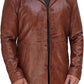 Lambskin Tan Leather Car Coat