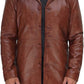 Lambskin Tan Leather Car Coat For Men