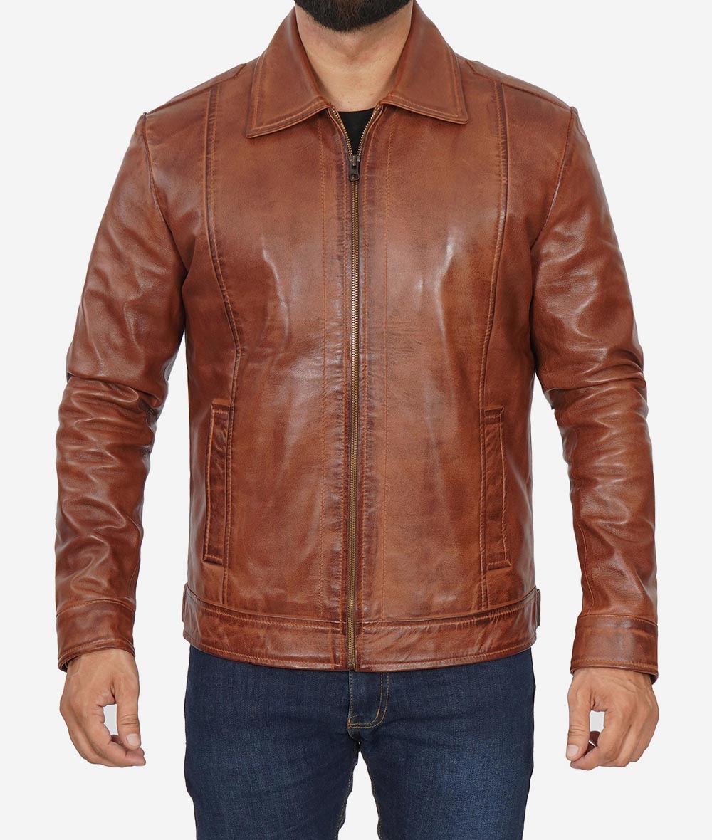 Brown Leather Jacket For Men