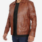 Distressed Brown Leather Jacket